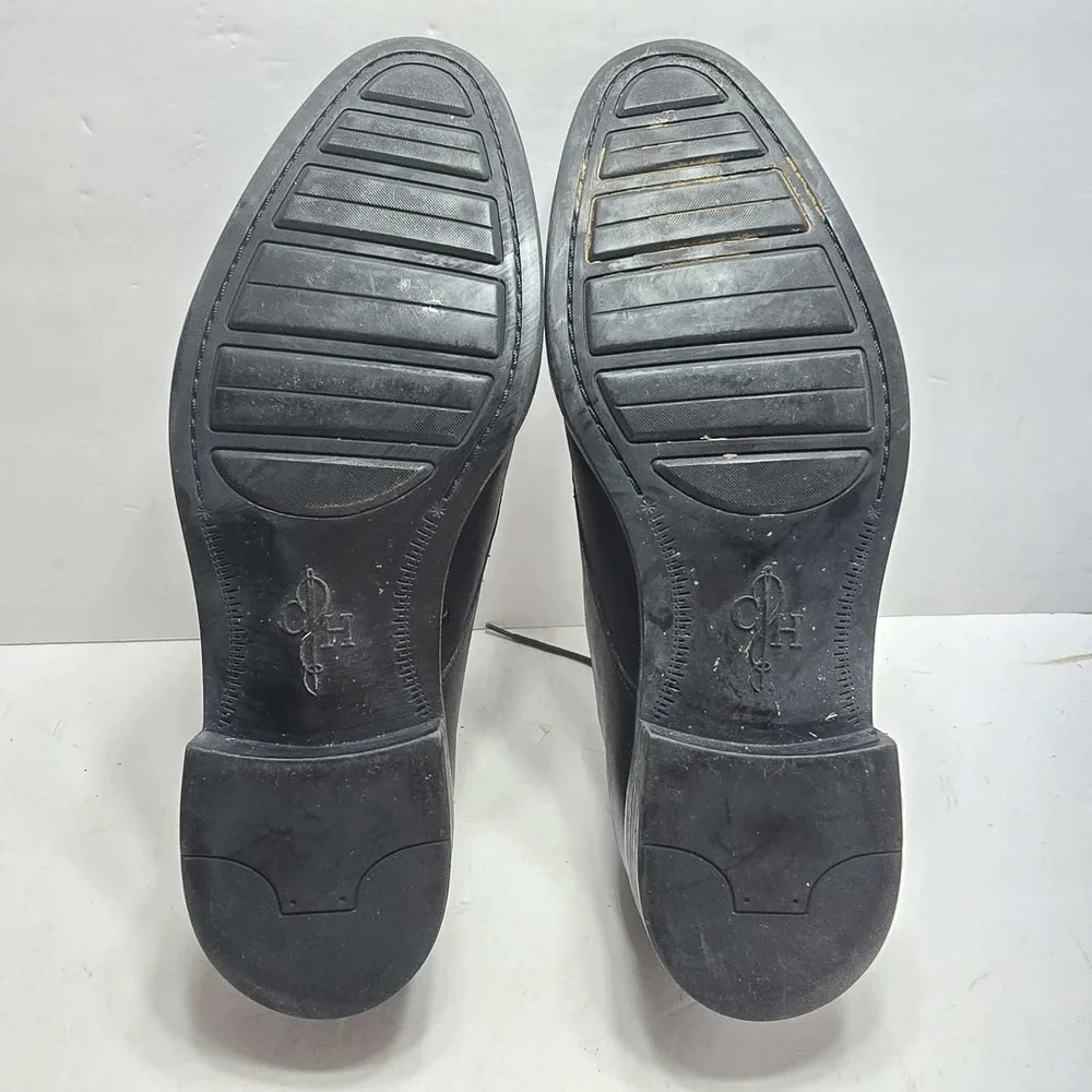 Cole Haan Mens Black Leather Cap Toe Derby Dress Shoes Lace Up Professional